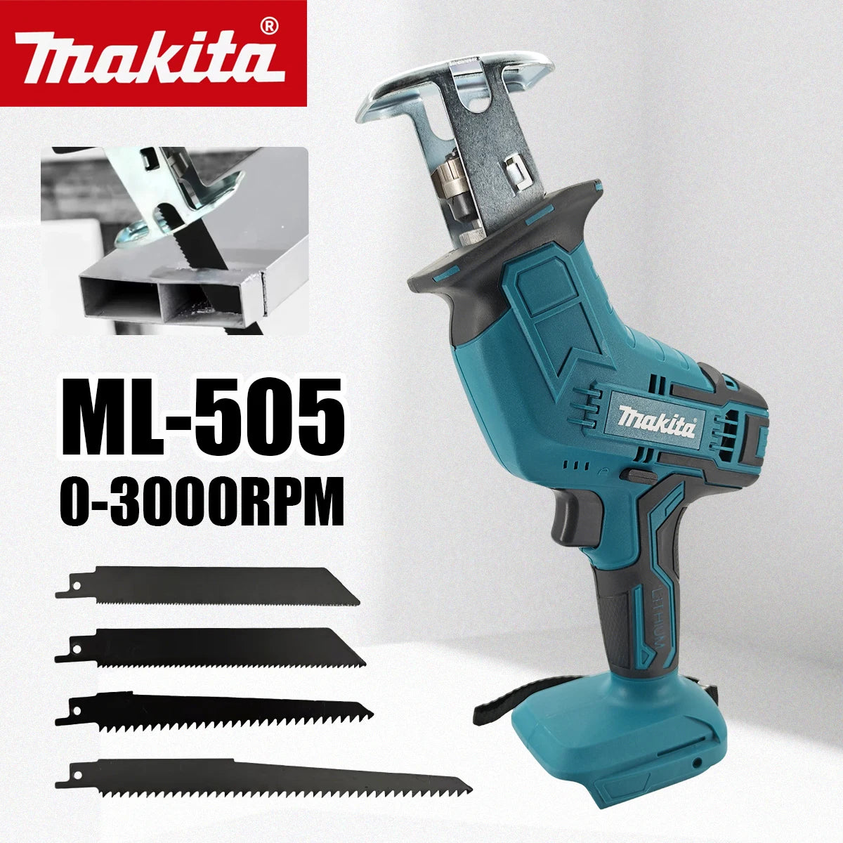 Makita ML-505 Cordless Reciprocating Saw Electric Chain Saw Portable Power Tool for Wood Metal Pipe Cutting