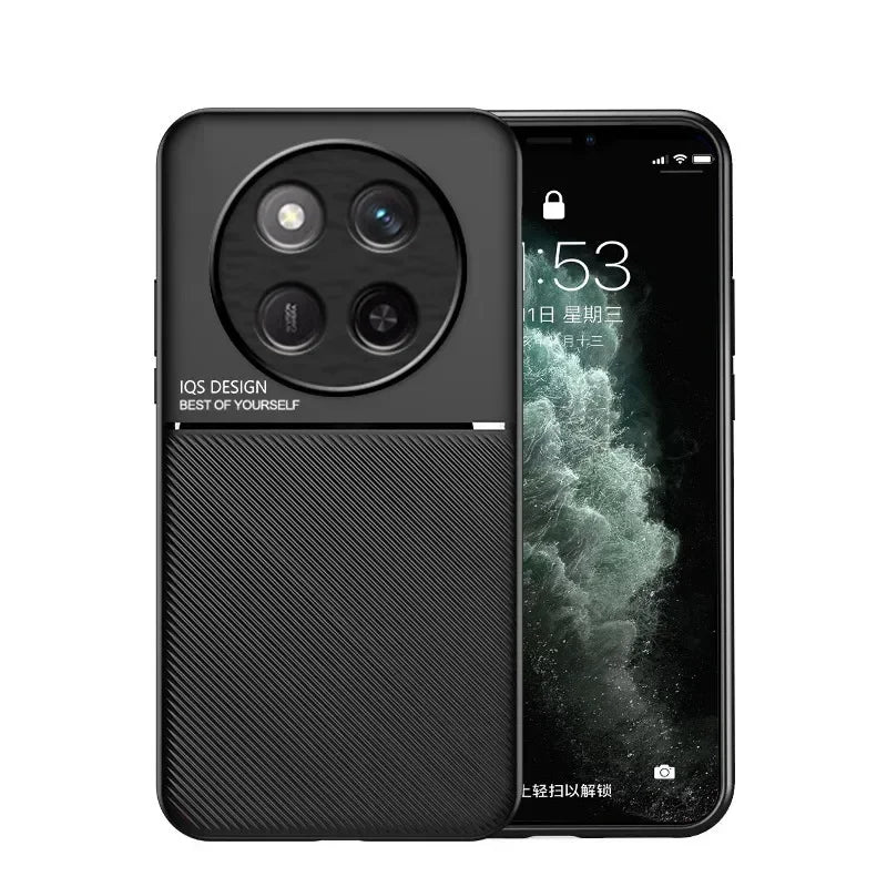 For Honor Magic7 Lite 5G Case Leather Car Magnetic Holder Shockproof Coque Magic 7Lite Soft TPU Frame Protect Cover Full Wrapped