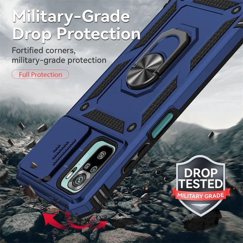 For Xiaomi Redmi Note 10 10s 4G Case Magnetic Holder Ring Armor Funda For Redmi Note 10 Pro Max Note10 10C Lens Protector Cover