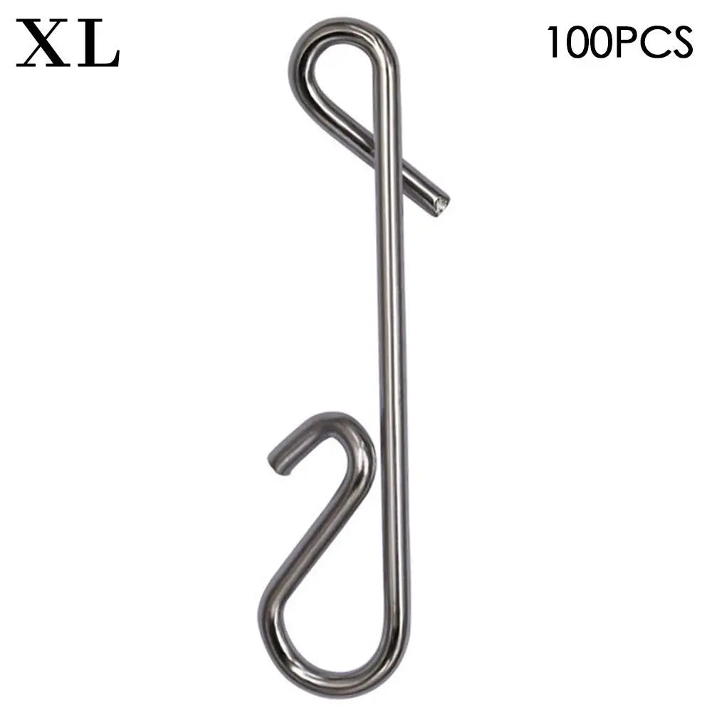 100 Pcs Stainless Steel Fishing Hanging Snap Swivel Lure Connectors Nice Snaps Barrel Swivel Rolling Snap Carp Fishing Tackle