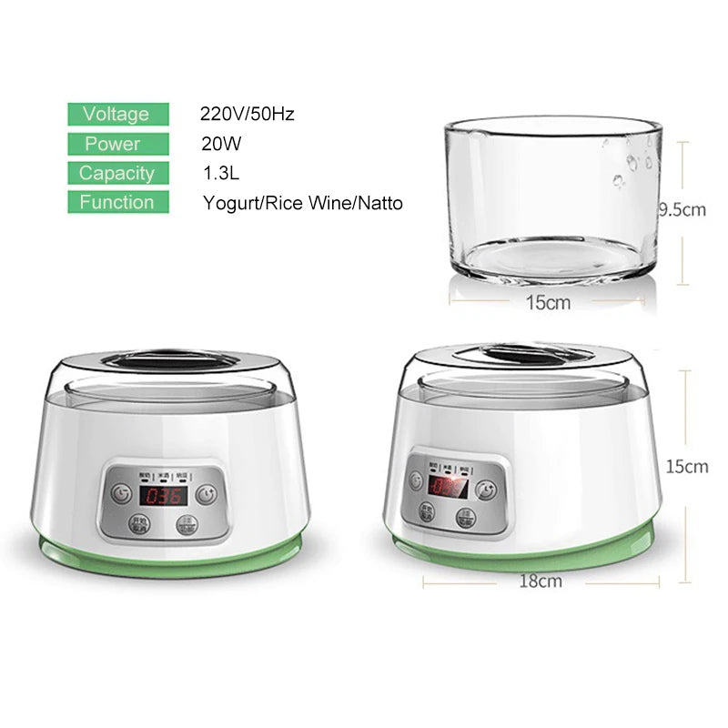 DMWD Mini Electric Yogurt Maker Automatic Leben Enzyme Fermenter Yoghurt Glass Container Cups Natto Rice Wine Fermenting Machine