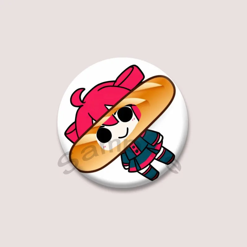 Kasane Teto Badge, Cute UTAU Anime Round Button Pin, Vocaloid Cosplay Brooch for Backpack Clothes, Collectible Gift for Fans