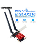 Wifi6e PCI-E Wifi Adapter AX210 5374Mbps Bluetooth 5.3 Tri Band 2.4G/5G/6G Wireless Network Card Windows 10 11 For PC