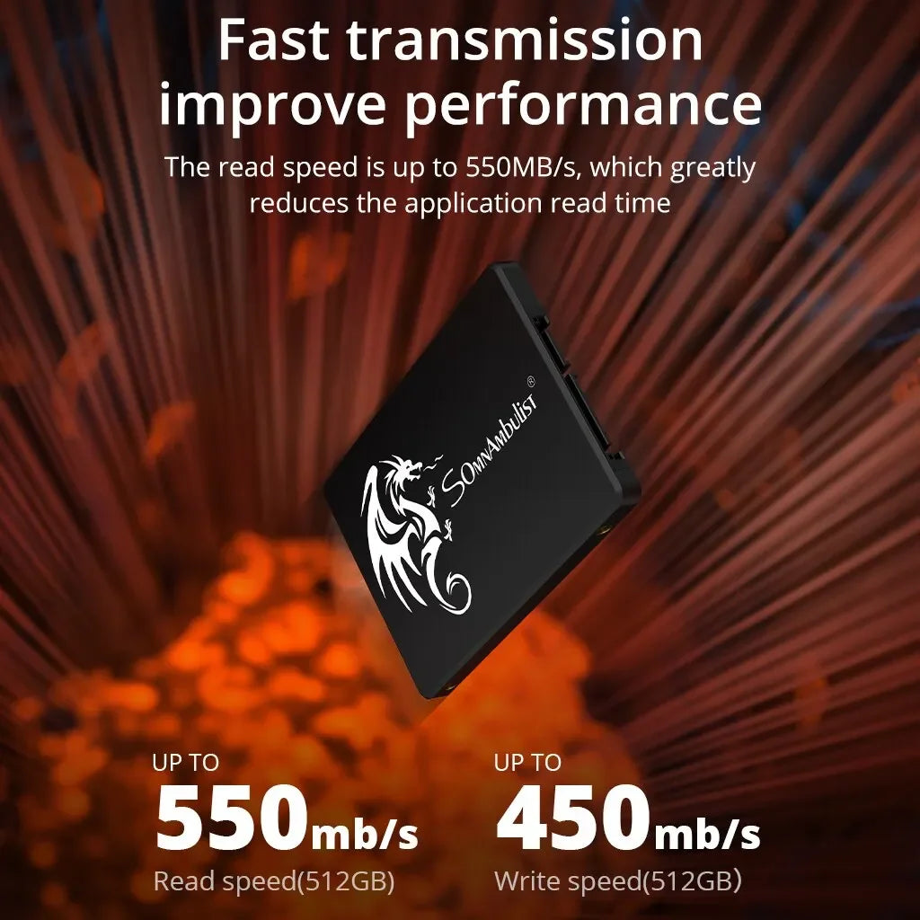 New SomnAmbulist SSD 2.5 64GB 128GB 256GB 512GB for Laptop Desktop Solid State Drive Sata3 120GB 240GB 480GB SSD for PC Laptop
