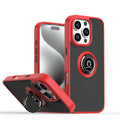 Shockproof Matte Hard PC Armor Case For iPhone 16 15 14 13 12 11 Pro Max Mini XS XR X 16e Car Magnetic Holder Ring Stand Cover