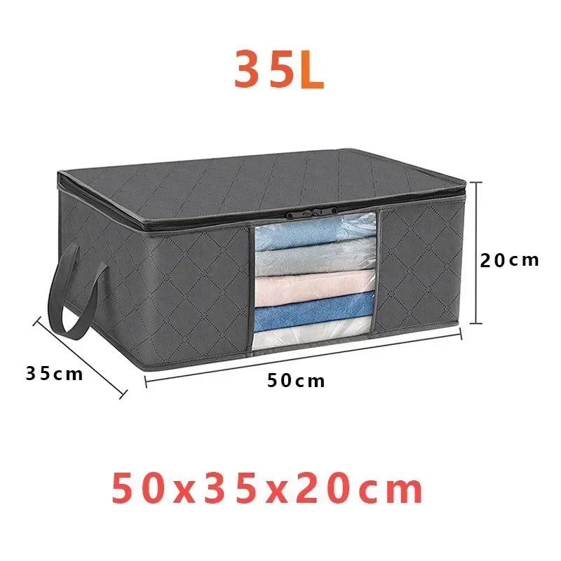 Closet Organizers and Storages Clothes Storage Bag Blanket Storage Foldable Storages Bin Sturdy Sewn By 3 Layers Fabrics