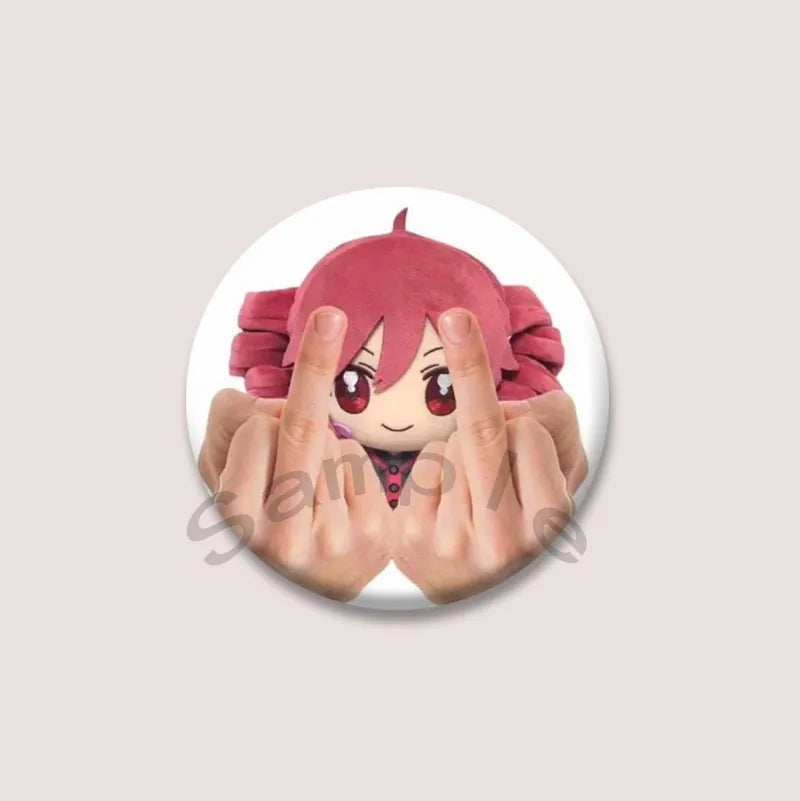 Kasane Teto Badge, Cute UTAU Anime Round Button Pin, Vocaloid Cosplay Brooch for Backpack Clothes, Collectible Gift for Fans