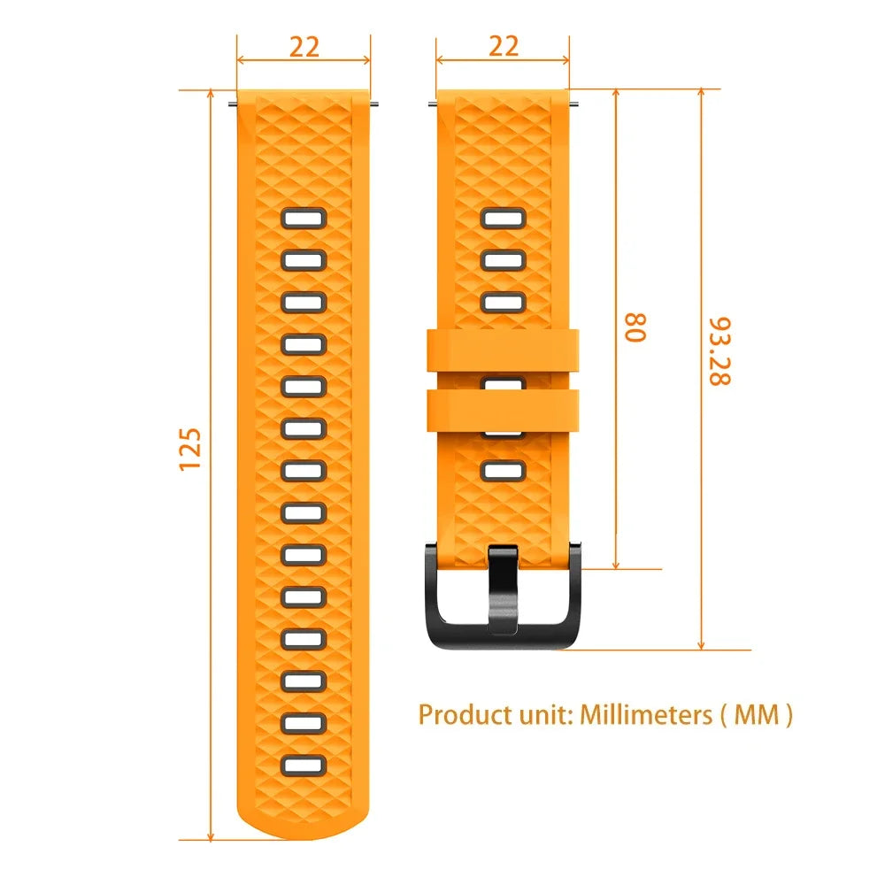 22mm Sport Slicone Strap For OnePlus Watch 3 2 2R 46mm Soft Bracelet For OPPO Watch X X2 4 Pro/Mi Watch 2 Pro S4 S3 S1 Watchband