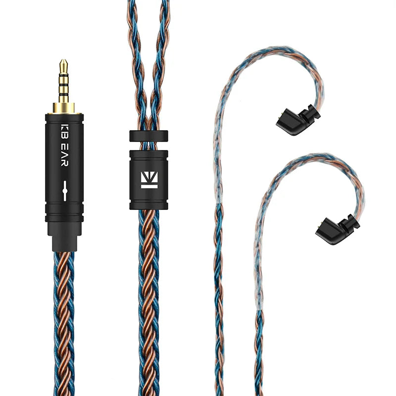 KBEAR ST16 Crystal 16 Cores Upgrade Cable 5N Single Copper Silver-plated 2PIN/MMCX/QDC Earbuds Connector For KS1 Star River Lark