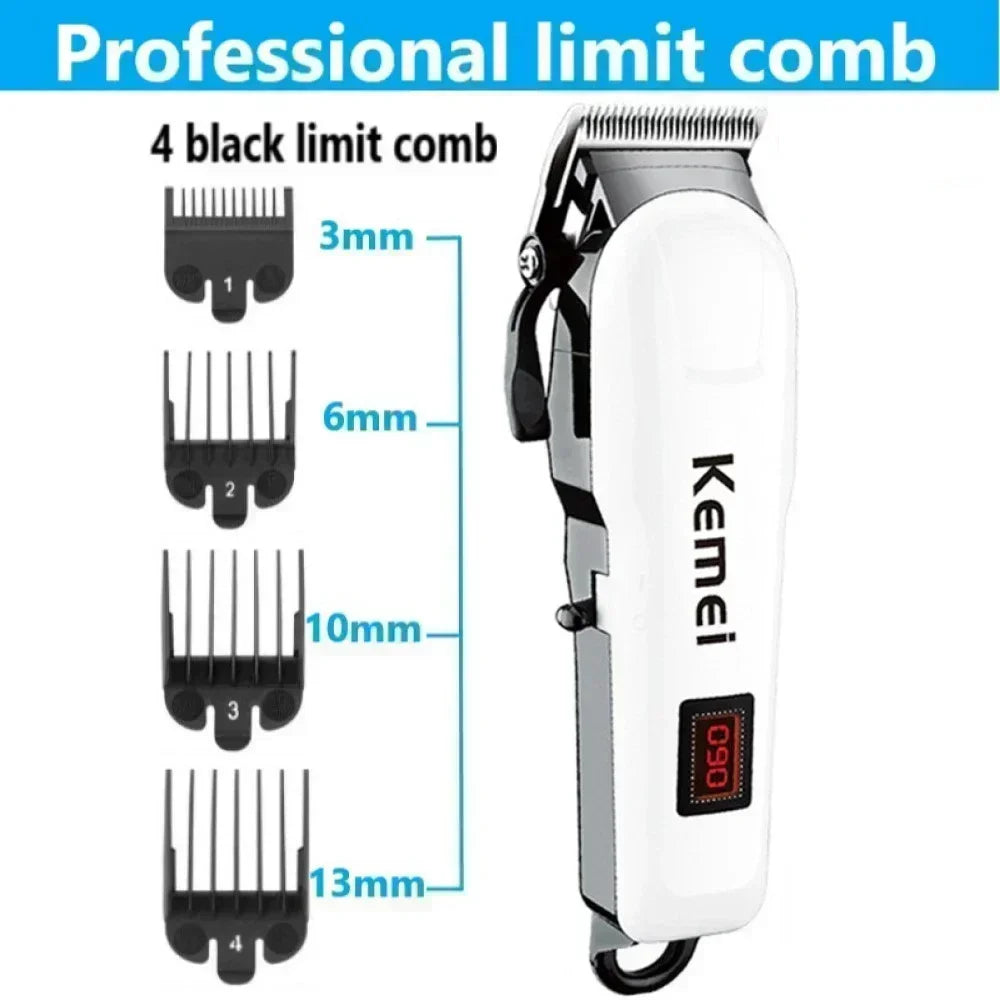 Kemei Hair Clipper for Men KM-809A Hair Cut Maching Wireless Trimmer Professional Clipper Machine Rechargeable Hair Cut Barber