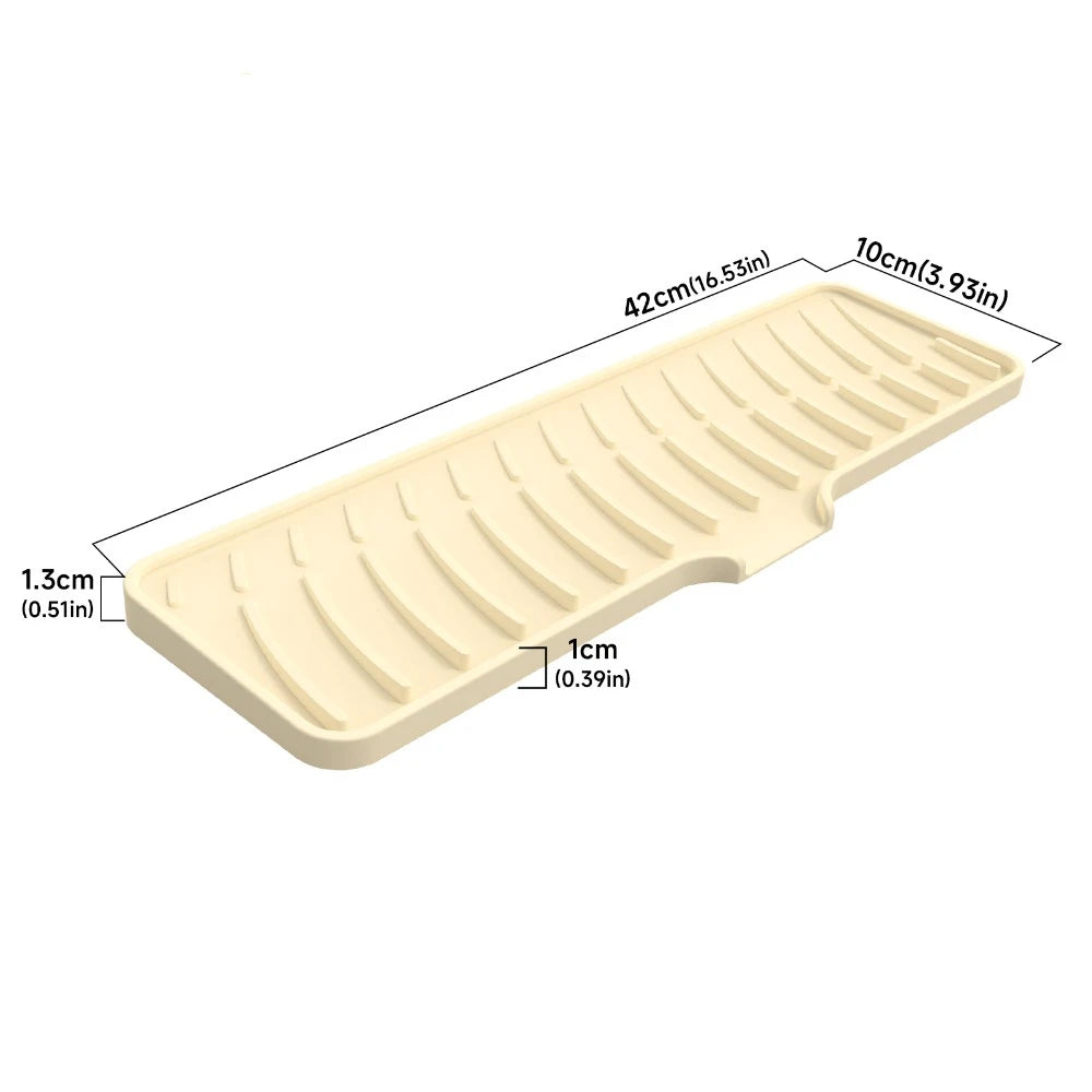 Silicone Faucet Splash Pad Kitchen Foldable Drainage Mat Multipurpose Toilet Soap Storage Slope Design for Rapid Drainage
