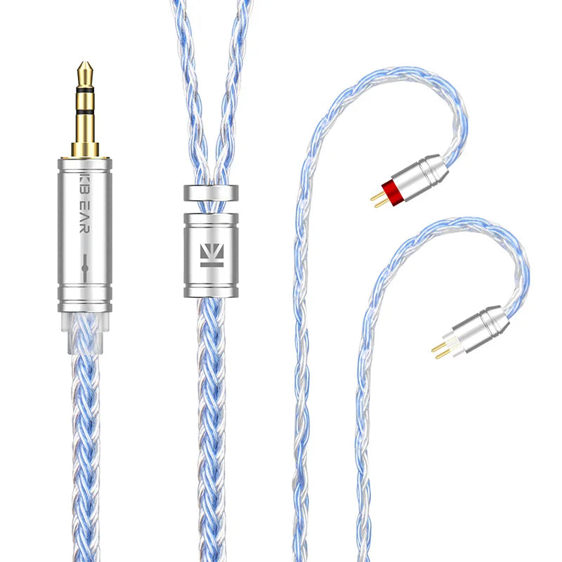 KBEAR ST16 Crystal 16 Cores Upgrade Cable 5N Single Copper Silver-plated 2PIN/MMCX/QDC Earbuds Connector For KS1 Star River Lark
