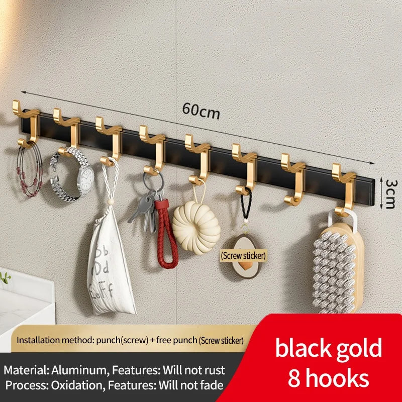 No Drill Upgrade: Adjustable Width and Thickness, Portable Bathroom Hook, Door Hooks, Clothes Hook for Kitchen and Bathroom