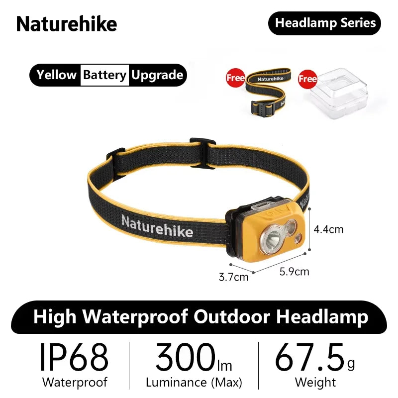 Naturehike High Waterproof Headlight Outdoor Headlamp Hiking Mountaineering Cross-country Running Climbing Super Bright Lights