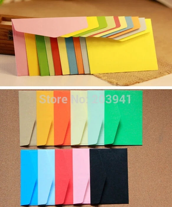 50pcs/lot  Candy color mini envelopes DIY Multifunction Craft Paper Envelope For Letter Paper Postcards School Material