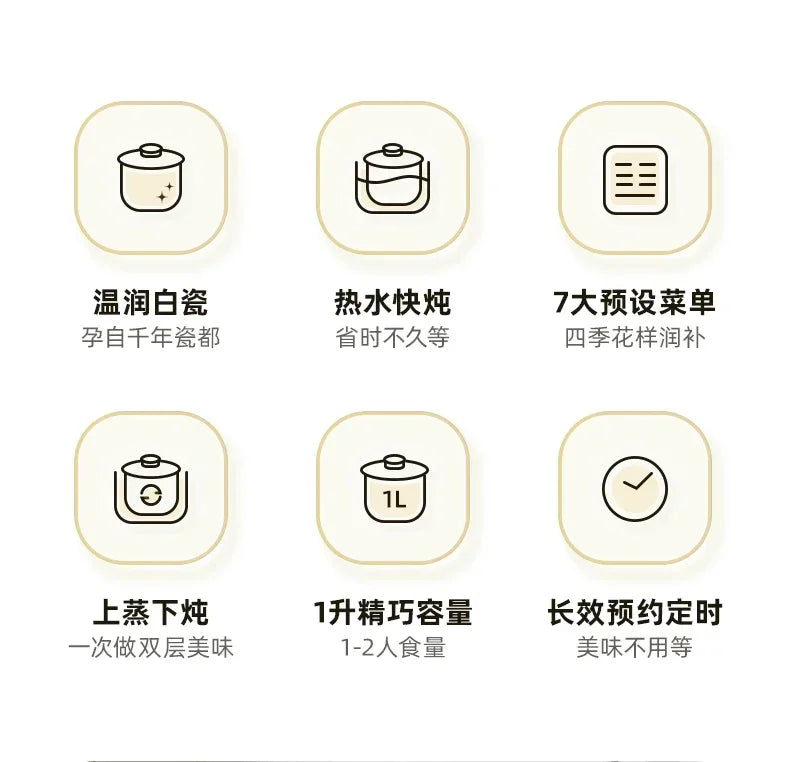 Electric Stew Cup  Multifunctional Mini Household Pot for Bird's Nest, Baby Food Supplements with Appointment & Timing Function