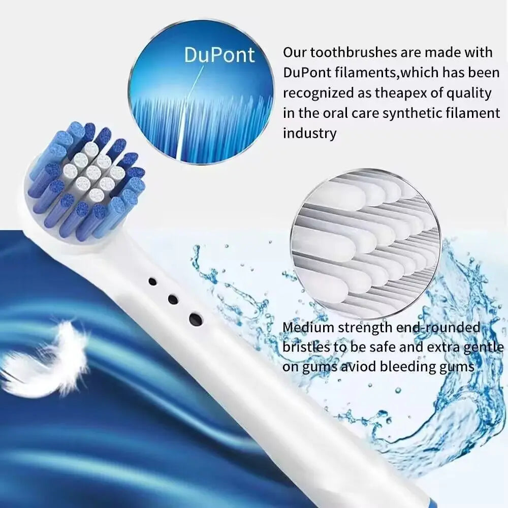 Toothbrush Replacement Heads Refill for Oral B Electric Brush Pro1000 Pro3000 Pro5000 Pro7000 Vitality Floss Action (Not for iO)