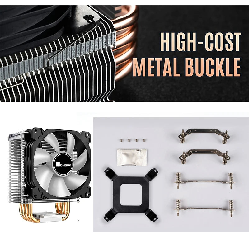 JONSBO CR1400 COLOR CPU Cooler, 92mm PWM Fan CPU Cooler, 4 Heat Pipe High 126mm  Air Cooler Tower Radiator for Intel LGA1700 AM5