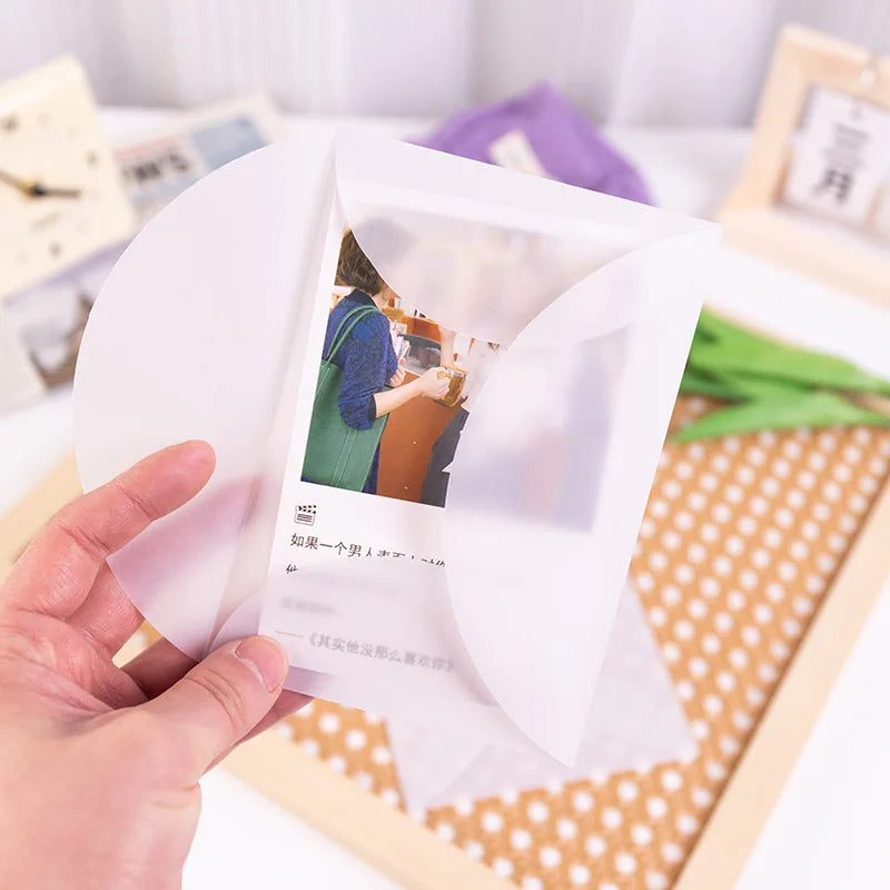 50pcs of Blank Semi-Transparent Self-Sealing Envelopes,Suitable for Invitations,Postcards,And Business Letters -Elegant European