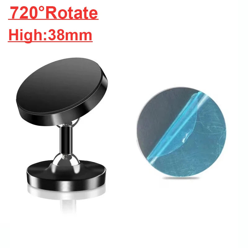 Creative Dual Axis Alloy Magnetic Car Bracket 720° Rotation Double Ball Magnetic Phone Holder for Any Model Phone