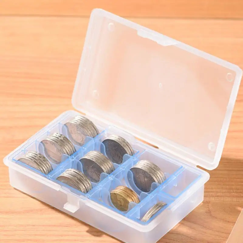 1PC Multifunctional Coin Storage Box With Random Blue Or Gray Inner Case For Collectible Coin Organization Home Office Accessory
