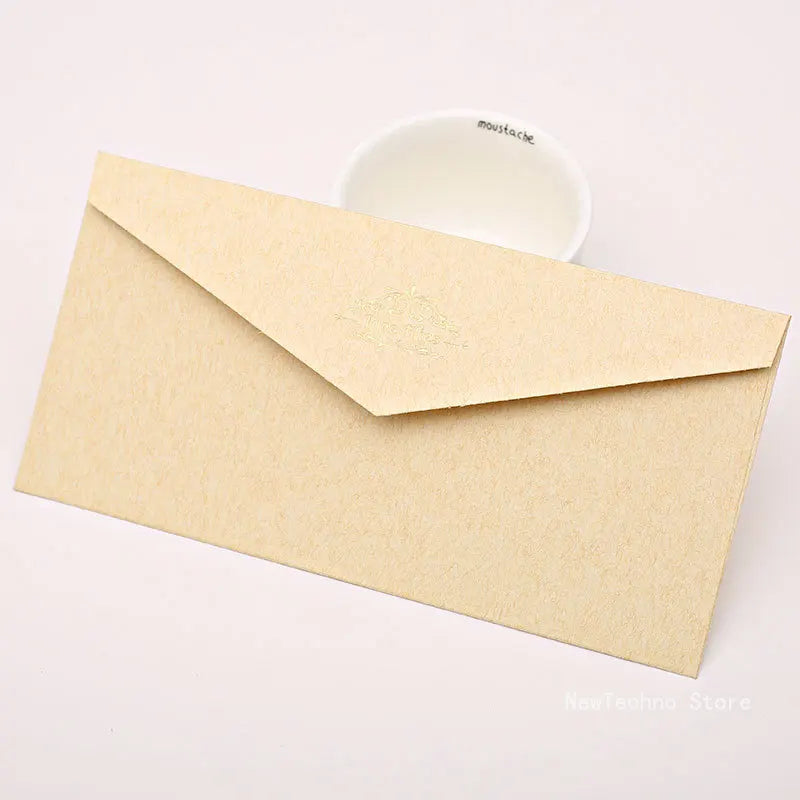 Vintage Gold Envelopes for Invitations Kraft Paper Gift Card Window Envelope Wedding Letter Set Mailer Stationery