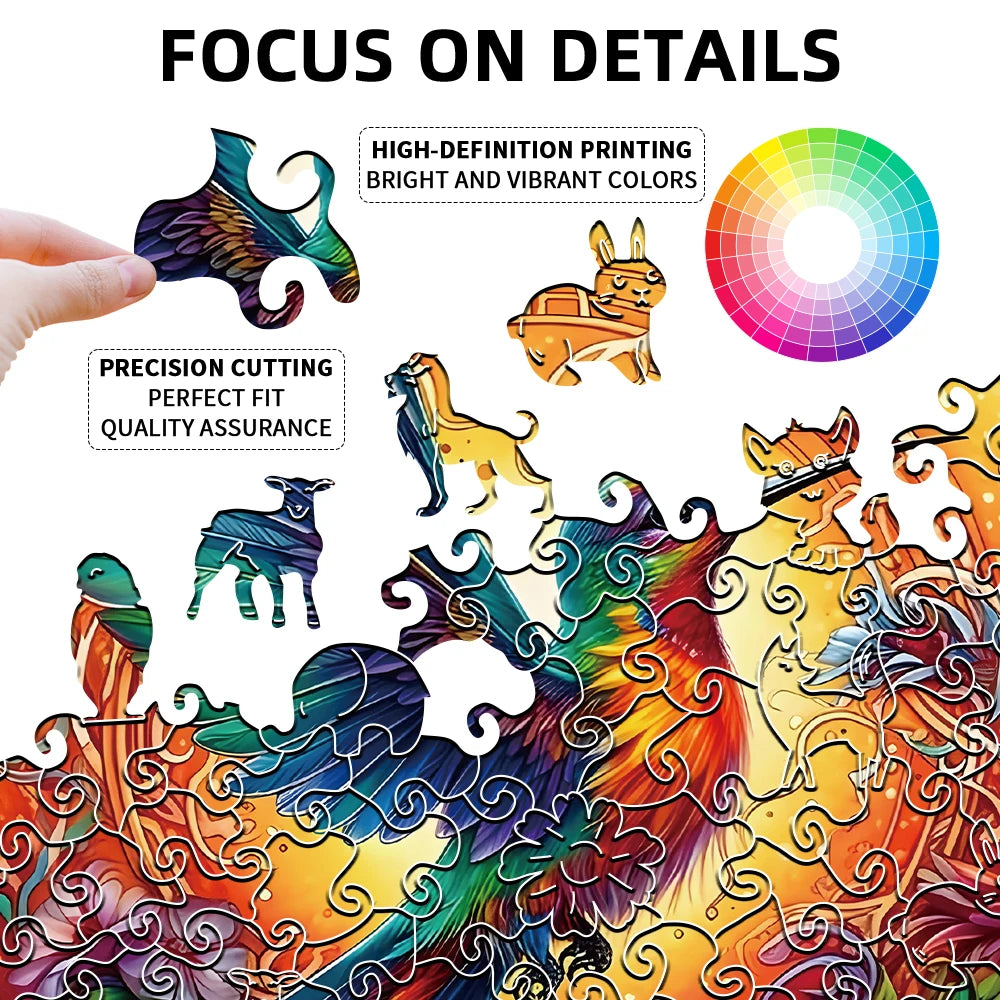 Wooden Puzzles for Adults Mandala Hummingbird Jigsaw Puzzles Unique Shapes Bird Puzzles Great Gift for Adults and Couples on Val
