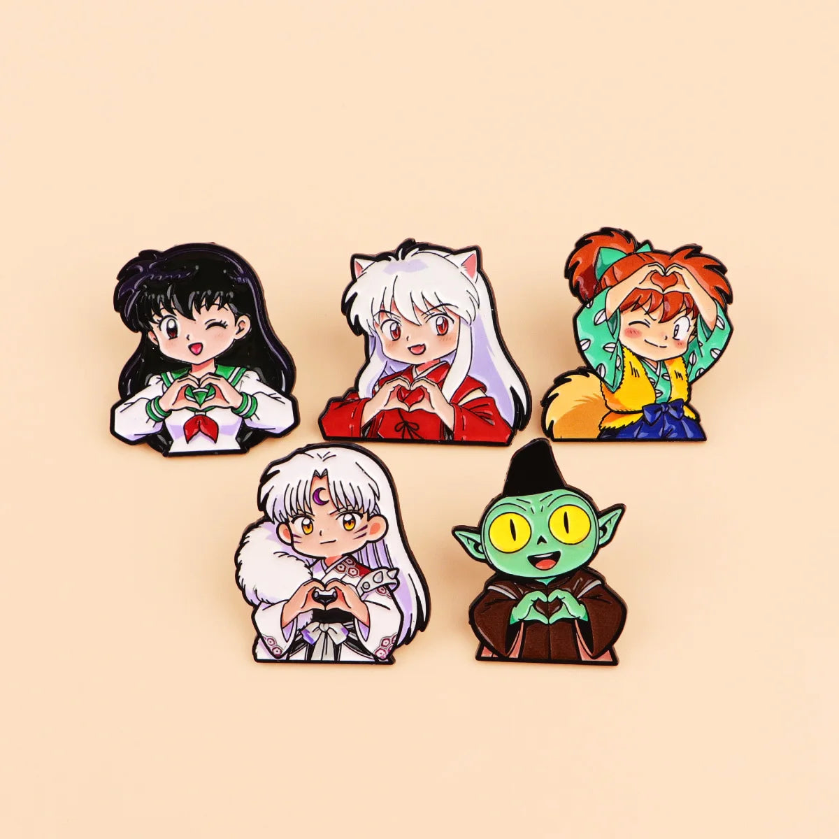 5pcs/set Magical Love Comics Enamel Pins Manga Metal Brooch Backpack Hat Bag Collar Lapel Badges Fashion Jewelry Collection Gift