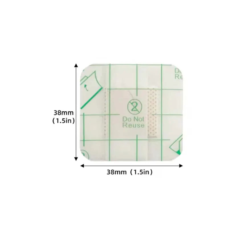 50PCS 38*38mm Transparent PU Waterproof Wound Plaster Band Aid Adhesive Bandage Protective Sticker for Outdoor Home First Aid