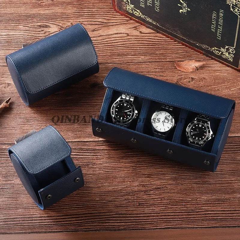 Watch Travel Case PU Leather Watches Leather Box Vintage Watch Storage Organizer-Secure Storage Vintage Watch Display Organizer
