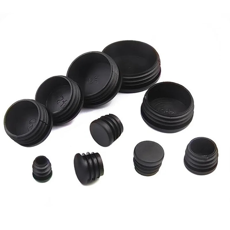 2/4/8pcs Round Plastic Black Blanking End Cap Caps Tube Pipe Inserts Plug Bung 12mm 14 16 18 - 60mm