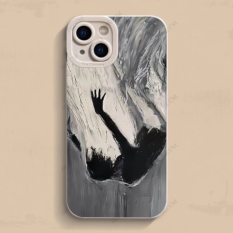 Oil Painting Art Phone Case For iPhone 15 Pro Max 14 13 12 11 Pro Max XS XR X 7 8 14 15 Plus SE 2020 Shockproof Soft Matte Cover