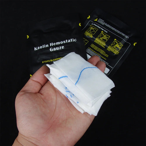 1.5/3.75M Hemostatic Kaolin Gauze Combat Emergency Trauma Z-Fold Soluble For Ifak Tactical  First Aid Kit Medical Wound Dressing