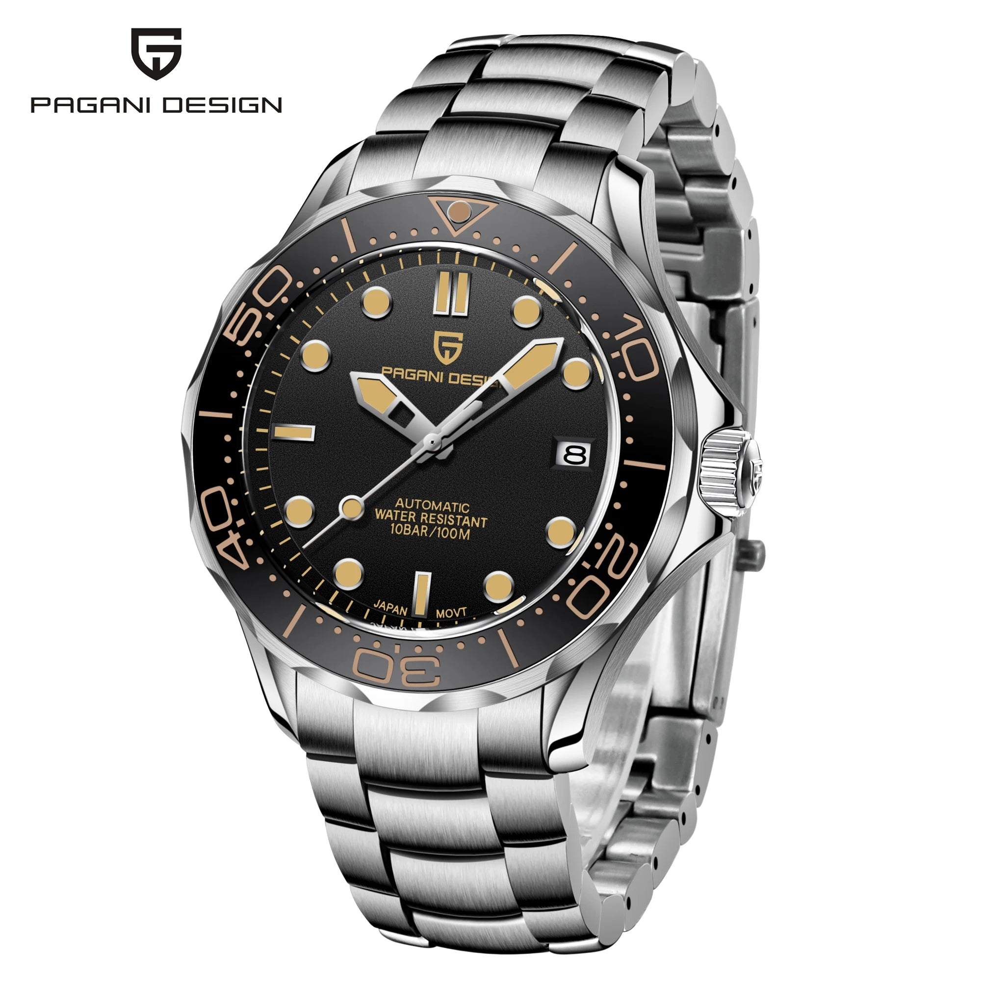 PAGANI DESIGN Men's Watches Mechanical Automatic Watch Sport Ceramic Bezel Luminous Stainless Steel Waterproof Top Watch for Men