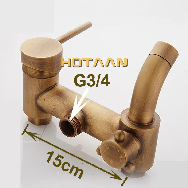 . Antique Bathroom Mixer Bath Tub Copper Mixing Control Valve Wall Mounted Shower Faucet concealed faucet YT-5313-A