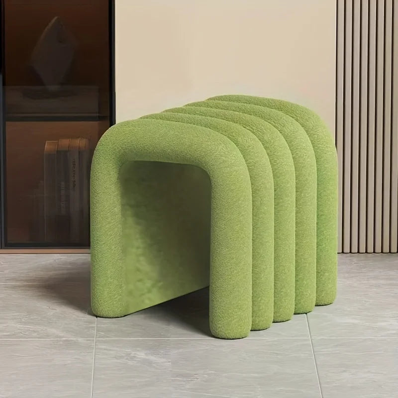 Modern Stool, Luxury Velvet Footrest & Makeup Bench, Versatile Accent Stool for Living Room, Bedroom, Hallway Decor