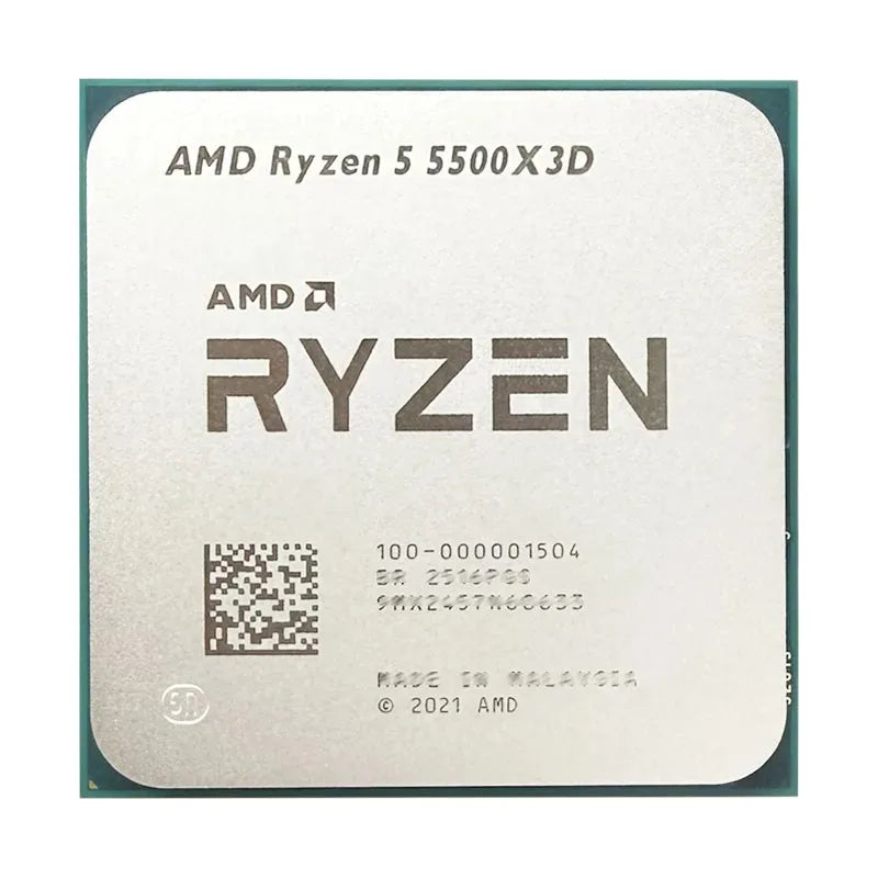 AMD Ryzen 5 5500X3D 6C/12T Processor: 96MB L3 3D V-Cache Tech, 3.0-4.0GHz, 105W TDP, AM4 Socket  - No fan  Esports Build