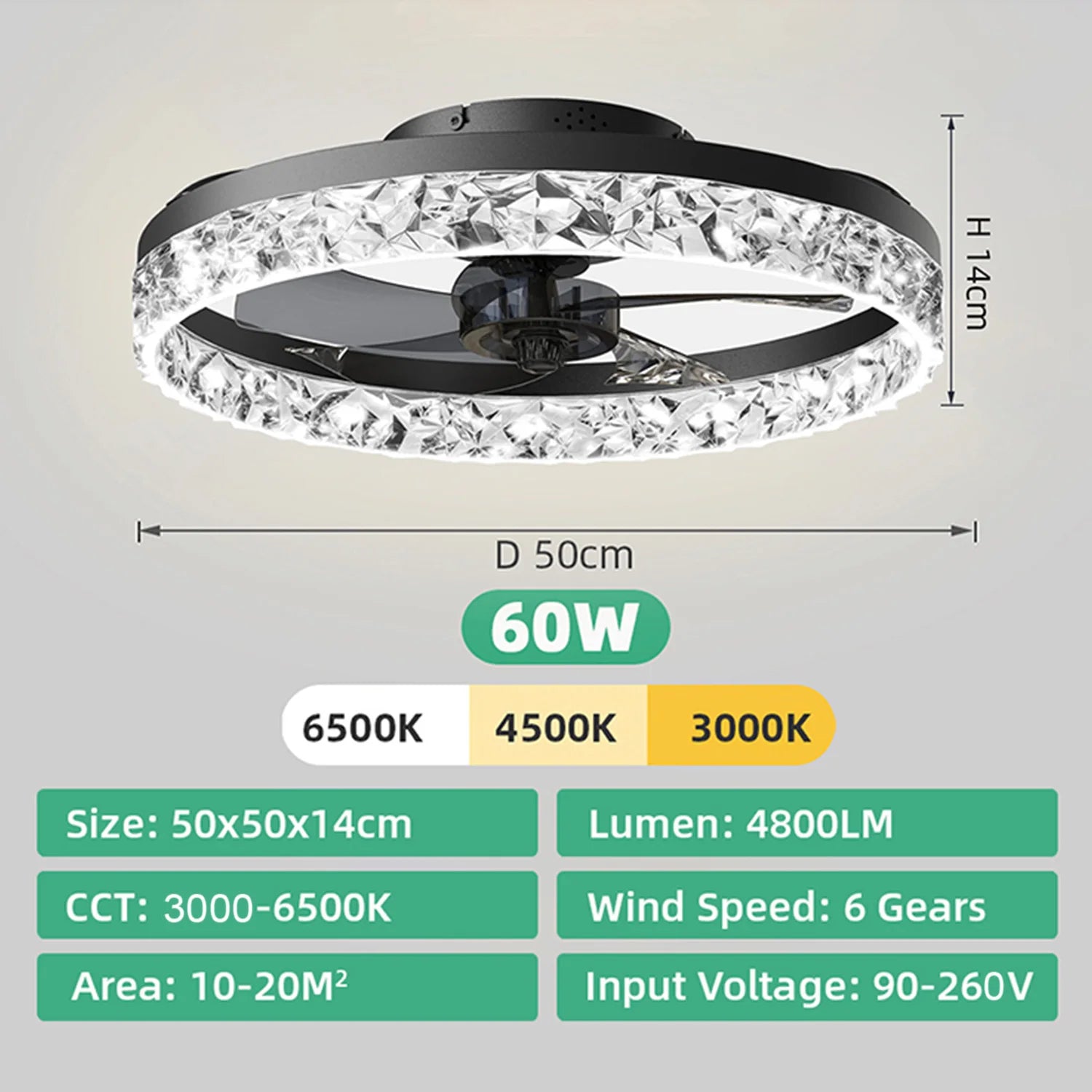 Modern Ceiling Fan (With Lighting) Silent LED Dimmable Ceiling Fan (With Remote Control) for Bedroom Study Dining Room,