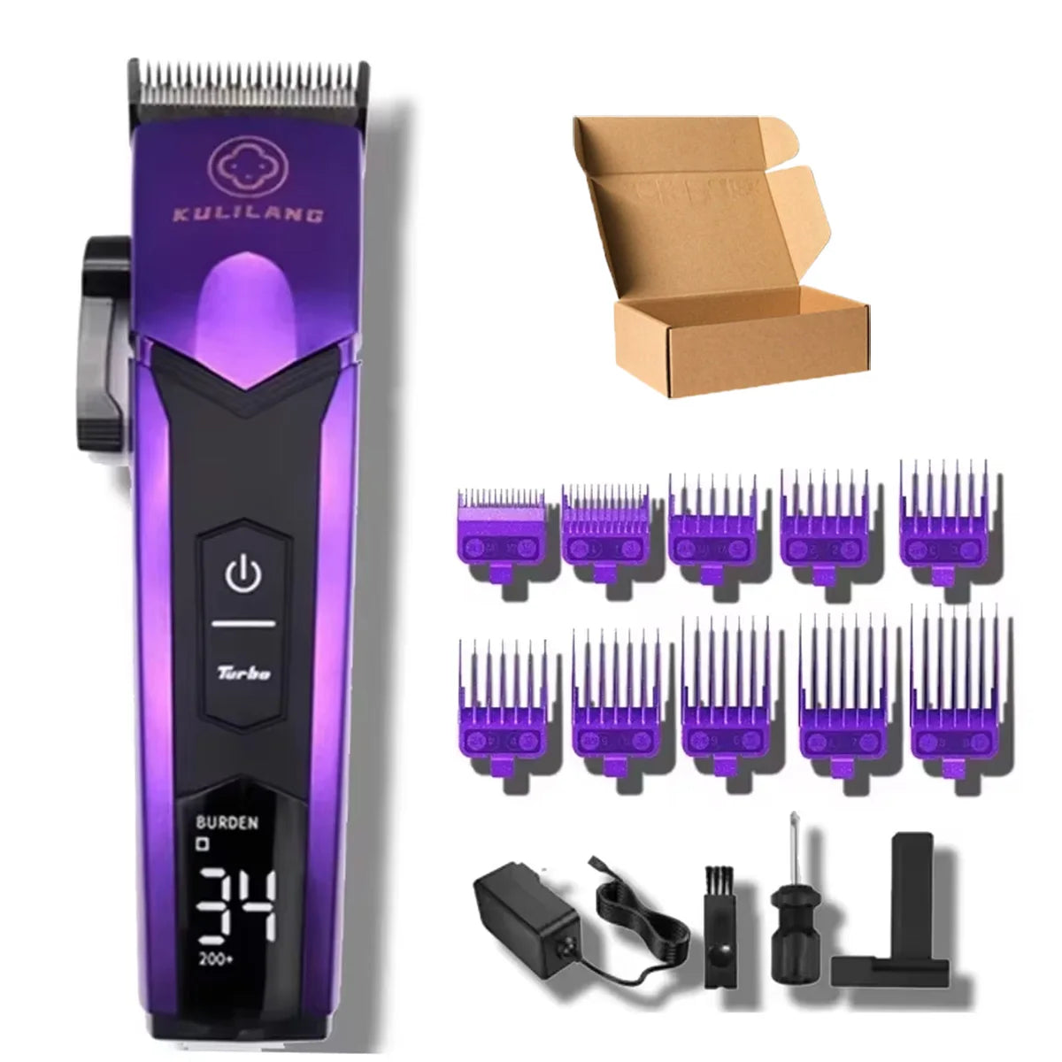 KULILANG Professional Barber R77F R55F R11F Gradient Electric Hair Clipper Titanium Plated FADE Blade 7200rpm Hair Salon Trimmer
