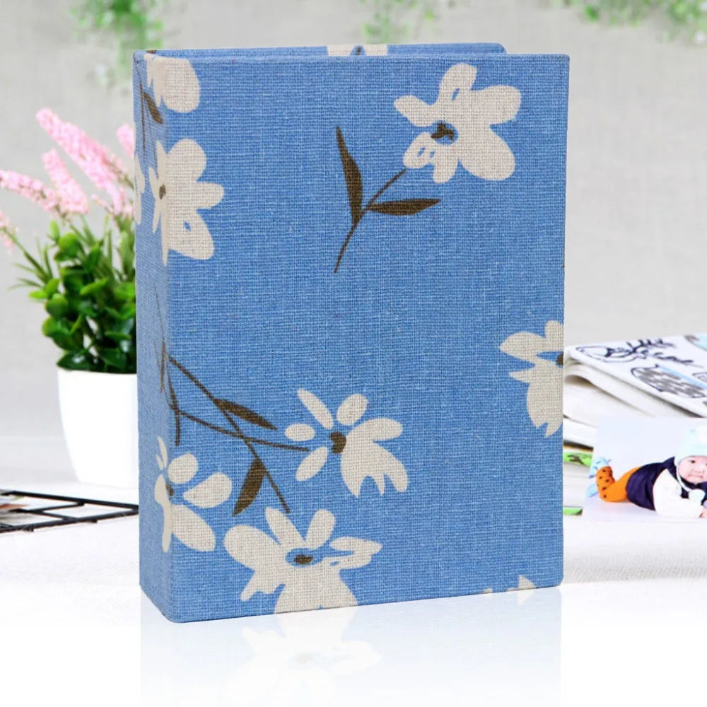 New 100 Pockets Photo Album 4x6 Photos Small Scrapbook Album Linen Cover Slip-in Picture Albums DIY Writable Photo Storage