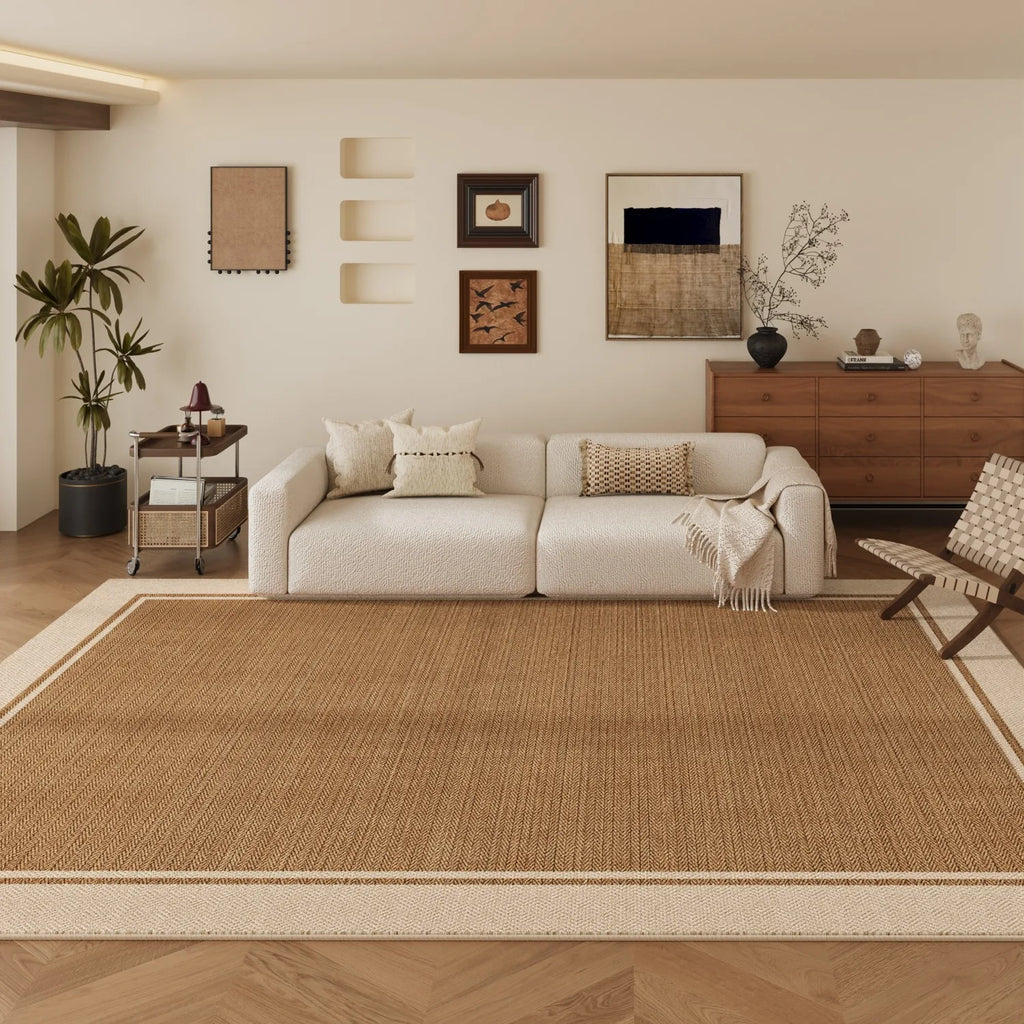 Modern Light Luxury Living Room Carpet Brown Print Bedroom Bedside Rug Soft Sofa Coffee Table Floor Mat Home Decor 러그 Alfombra