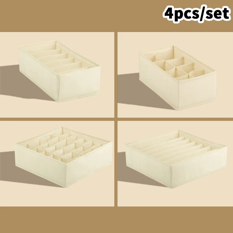 〔White〕Drawer Underwear Socks Bra Storage Box Clothes Storage Organizer Underwear Bag Wardrobe Box Cabinet Drawer Organizer