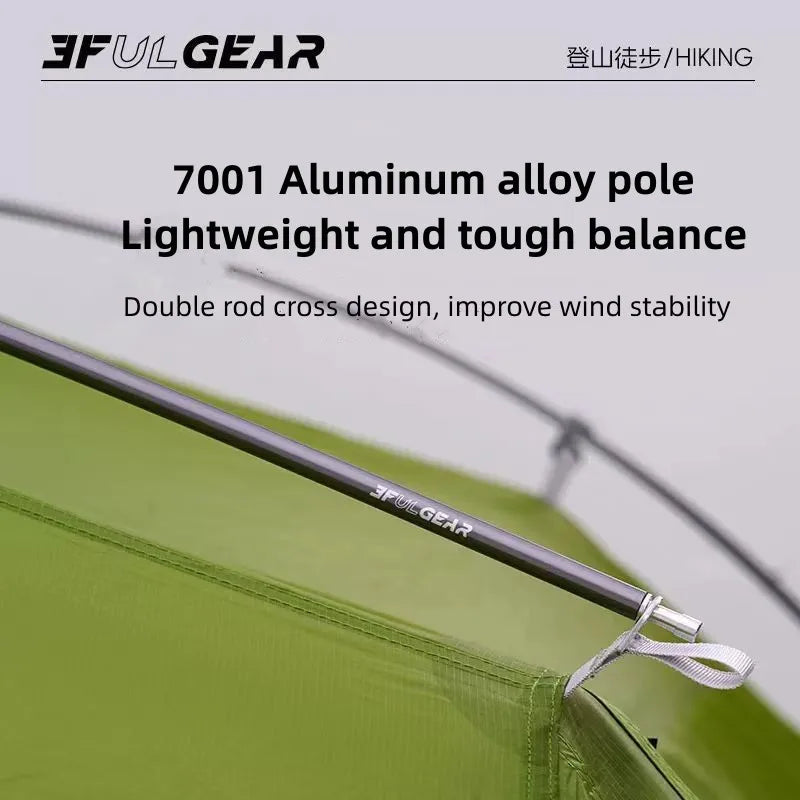 3F UL Gear Taiji3 Ultralight Tent 3/4 Season Portable Backpacking Tent for Multi person Double Layer Tent for Camping, Climbing