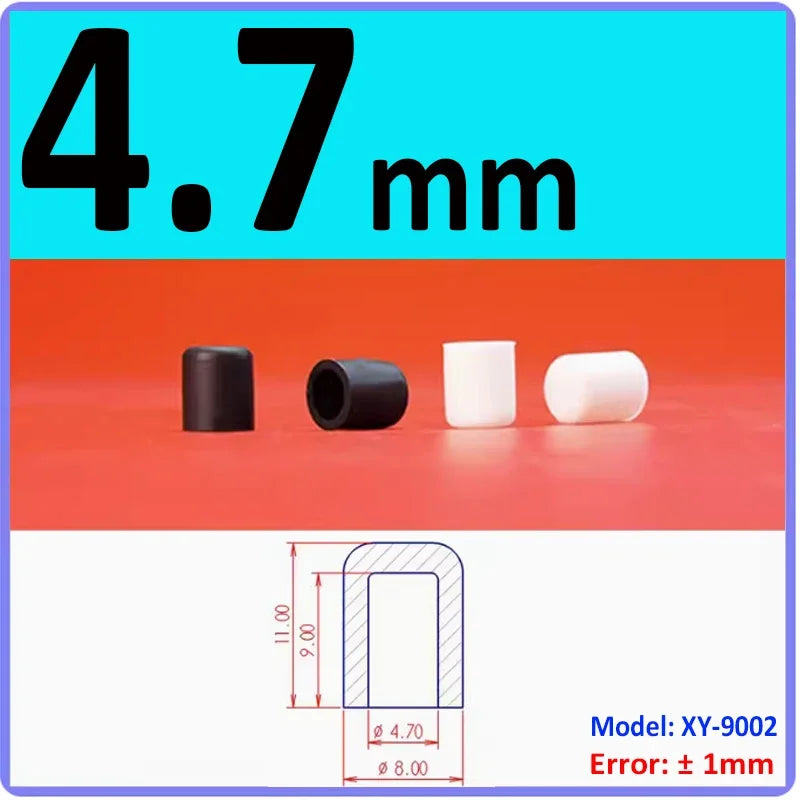  White Silicone rubber cover round steel pipe sleeve end protective cap anti-collision and high temperature resistant 3~68.5mm