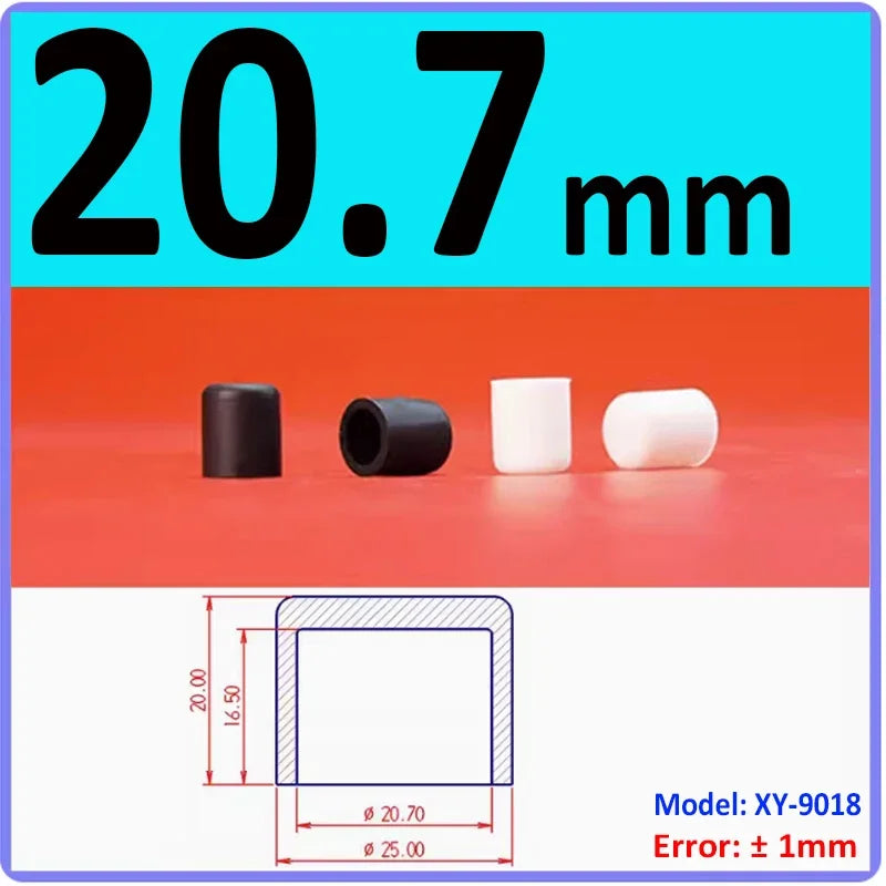  White Silicone rubber cover round steel pipe sleeve end protective cap anti-collision and high temperature resistant 3~68.5mm