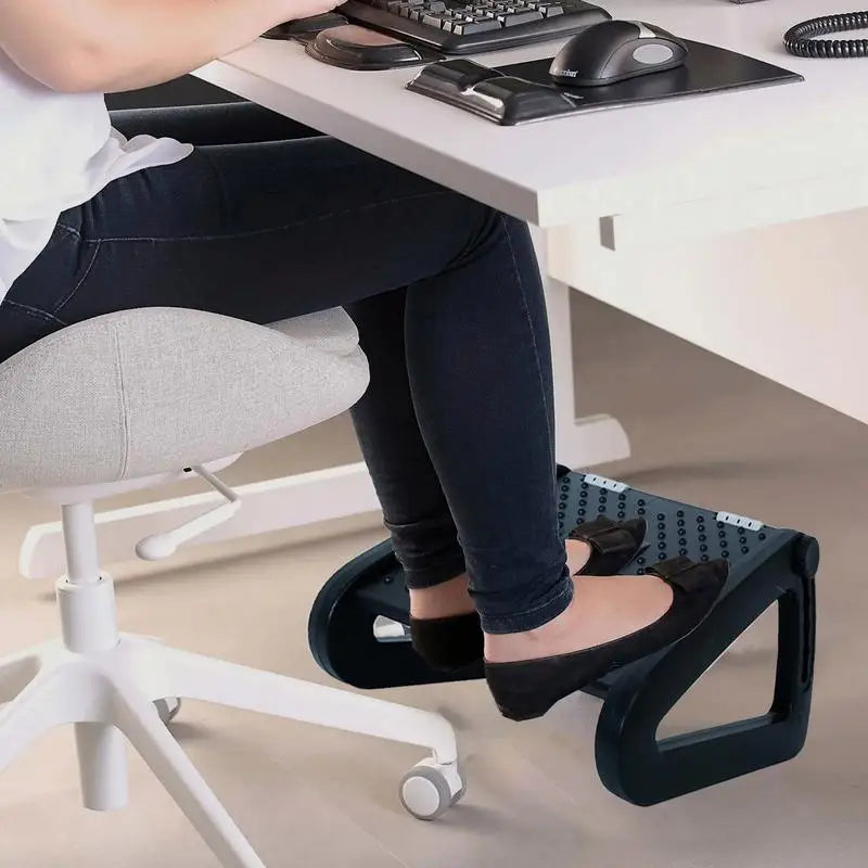 Foot Rest Foot Stool with Roller Massage and 6 Height Settings Comfortable Foot Stool Home Footrest for Under Desk Support