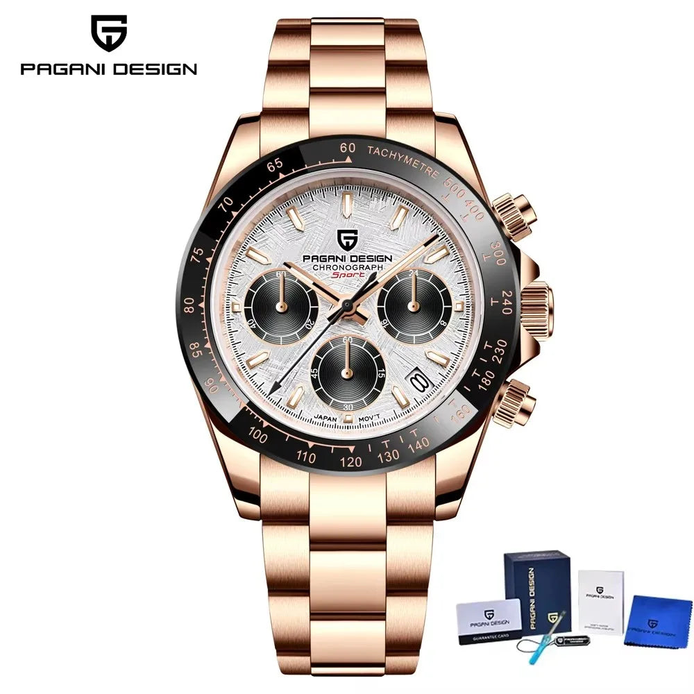 2026 New PAGANI DESIGN Mens Quartz Watches Top Luxury Chronograph VK63 Watch For Men Gift AR Sapphire Mirror Ceramic Bezel Clock