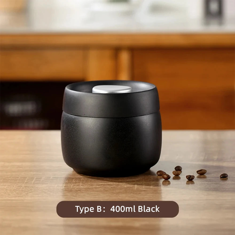 Coffee Sealed Can Stainless Steel Manual Vacuum Storage Container Jar Canister for Coffee Beans Outdoor Camping Kitchen Barista