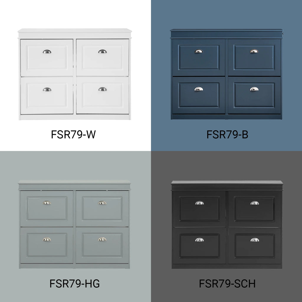 SoBuy FSR79 shoe rack with 4 flaps, narrow shoe tipper with 8 shelves, adjustable shoe rack for hallway, 105x82x24
