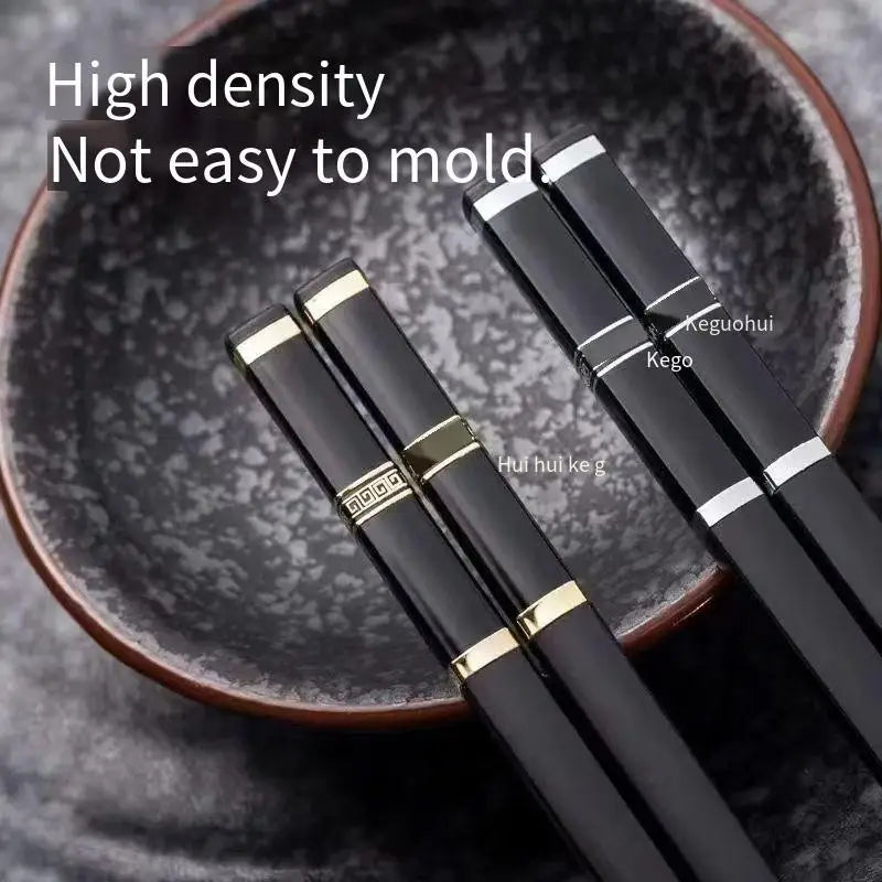 Anti-slip high-end alloy chopsticks, household anti-mold chopsticks, light luxury black tableware